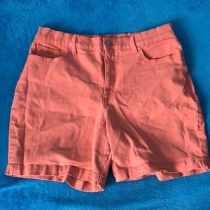 These shorts have a waist of 16 inches wide & a length of about 17 inches.